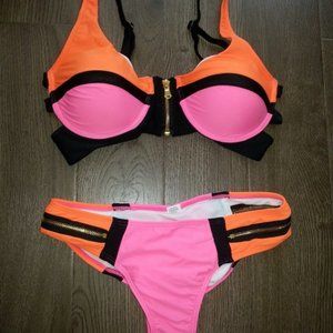 Beach Bunny - Endless Summer Bikini Set - Coral and Orange
